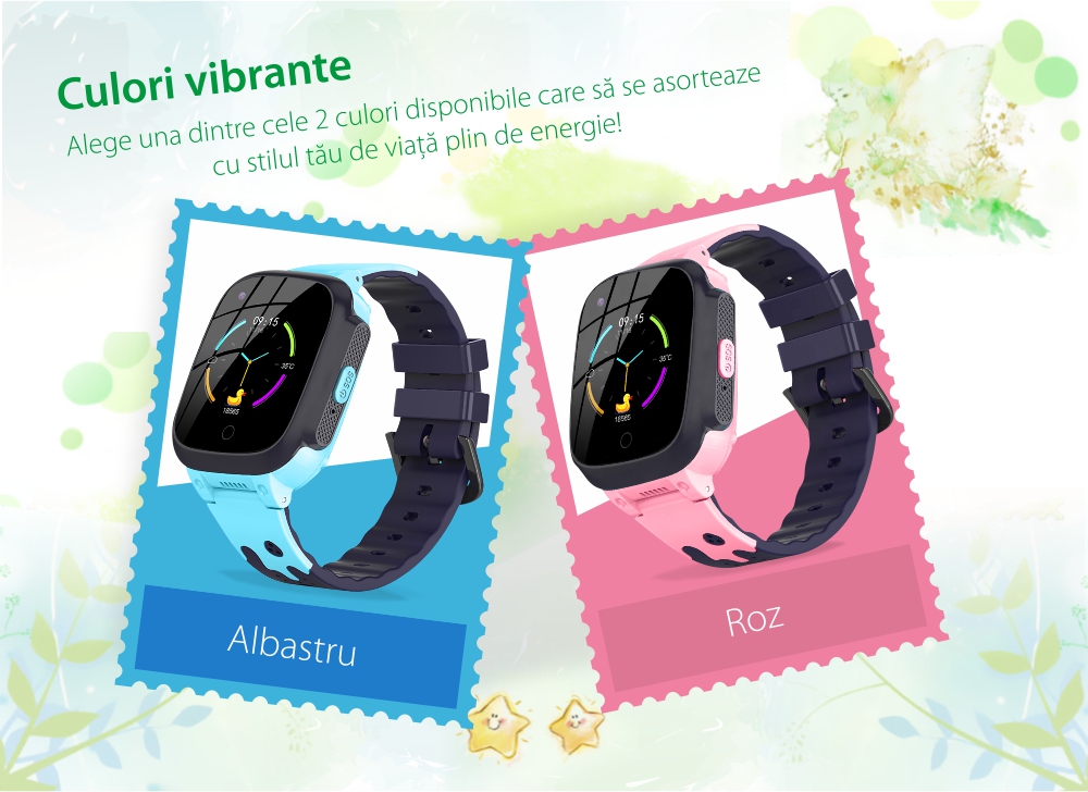 Ceas Smartwatch Pentru Copii YQT T8 cu Functie Telefon, Apel video, Localizare GPS, Istoric traseu, Pedometru, Apel de Monitorizare, Camera, Android, 4G, Roz, Cartela SIM Cadou