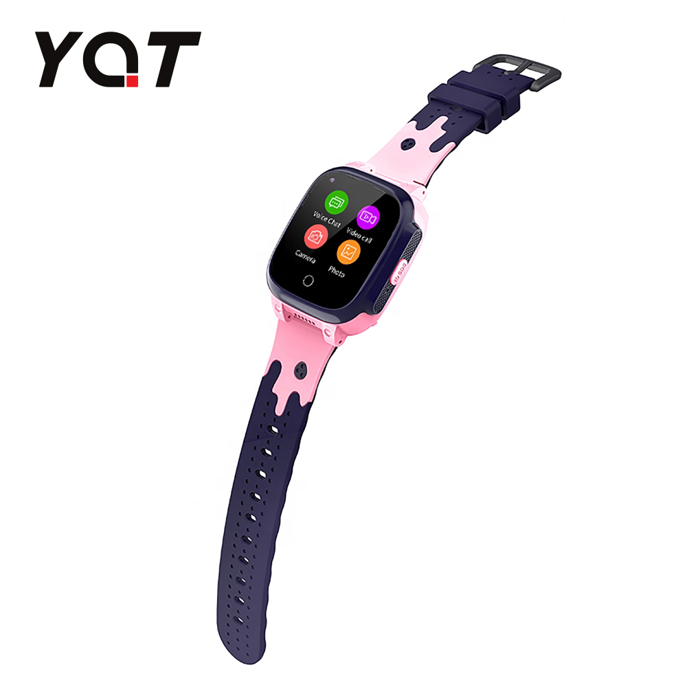 Ceas Smartwatch Pentru Copii YQT T8 cu Functie Telefon, Apel video, Localizare GPS, Istoric traseu, Pedometru, Apel de Monitorizare, Camera, Android, 4G, Roz, Cartela SIM Cadou