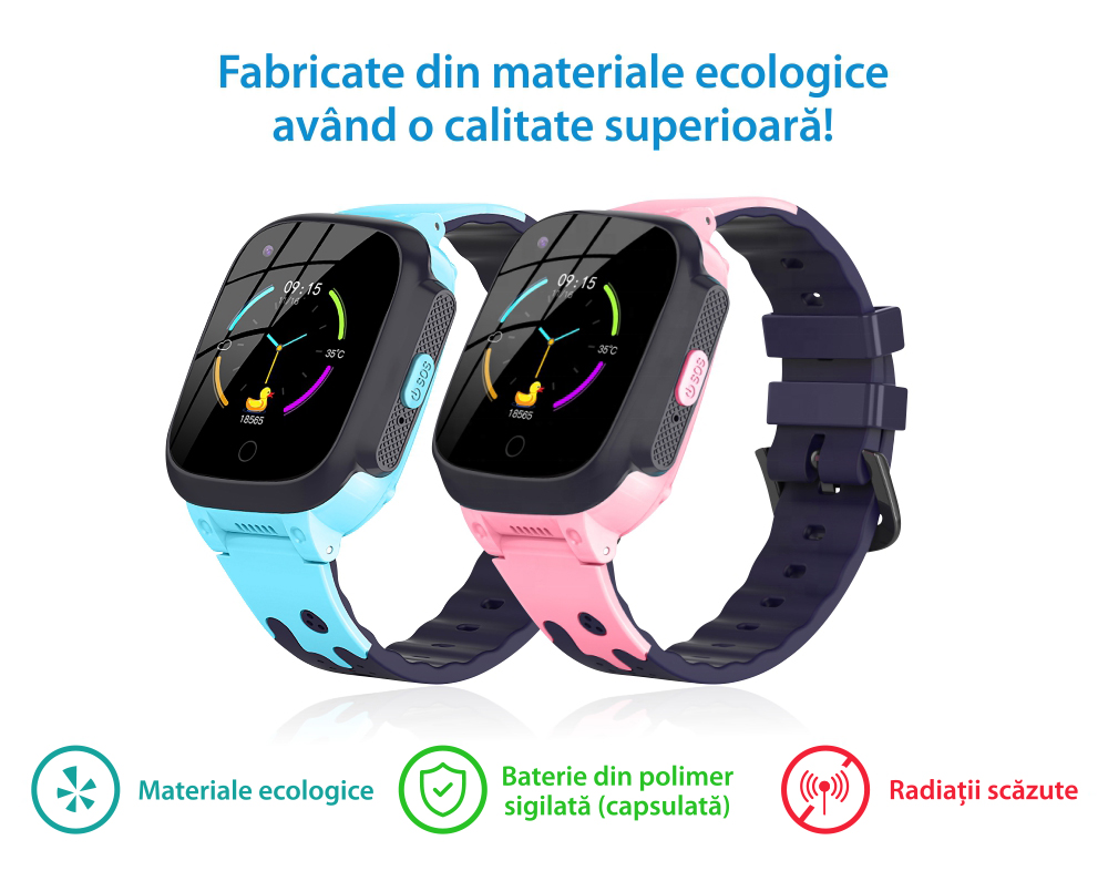 Ceas Smartwatch Pentru Copii YQT T8 cu Functie Telefon, Apel video, Localizare GPS, Istoric traseu, Pedometru, Apel de Monitorizare, Camera, Android, 4G, Albastru, Cartela SIM Cadou