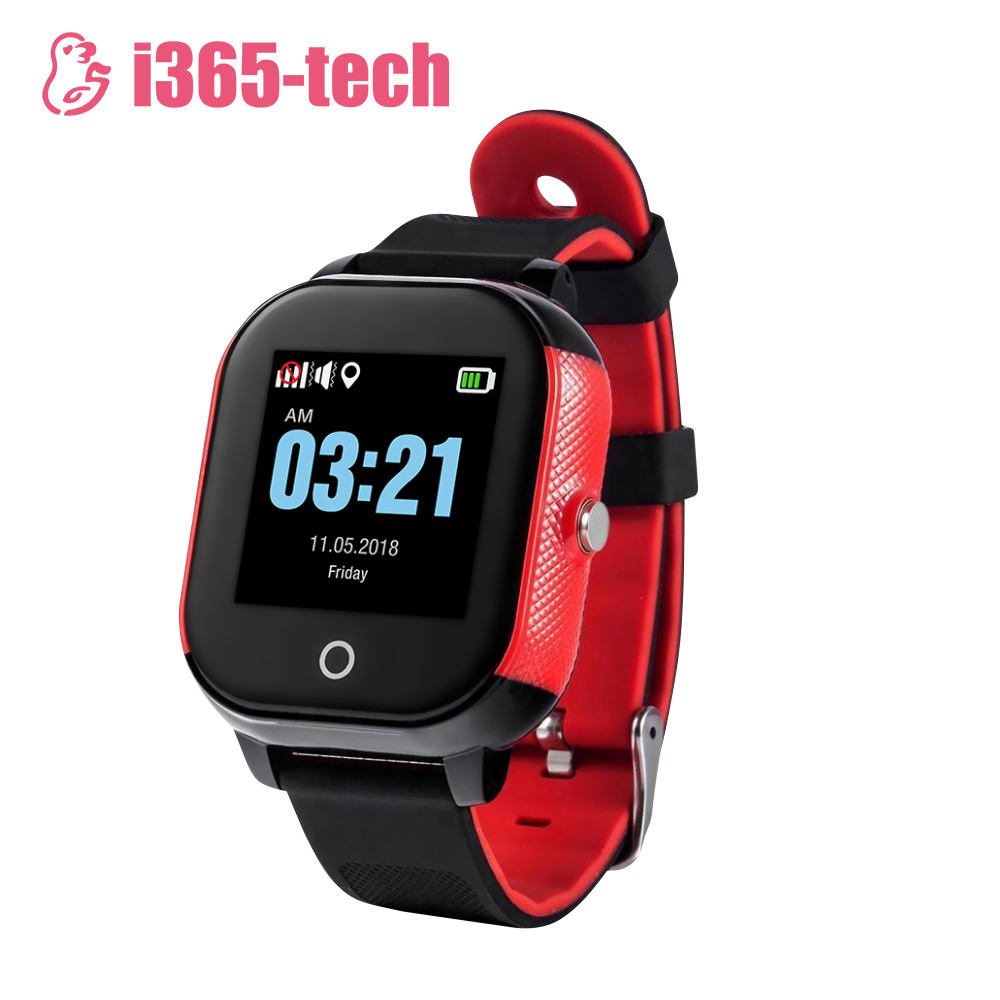 Ceas Smartwatch Pentru Copii i365-Tech FA23 cu Functie Telefon, Localizare GPS, SOS, Istoric traseu, Pedometru, Negru – Rosu