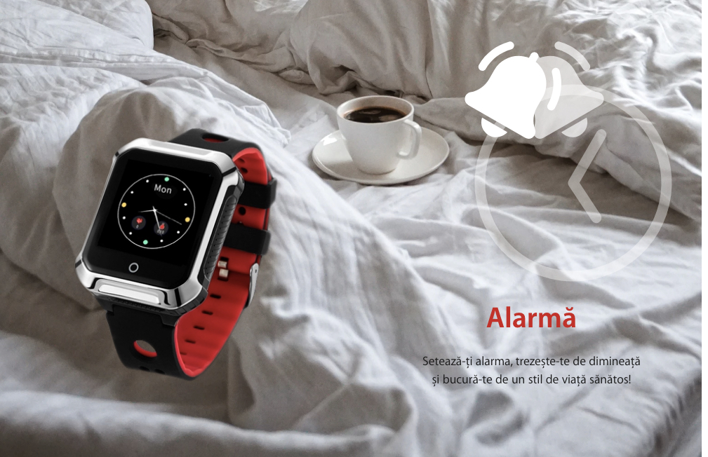 Ceas Smartwatch Pentru Adulti / Varstnici i365-Tech A20S cu Functie Telefon, Localizare GPS, Apel de monitorizare, Monitorizare ritm cardiac, Tensiune arteriala, Negru
