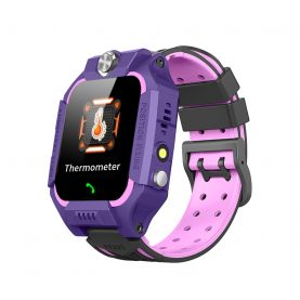 Ceas Smartwatch Pentru Copii YQT W02 cu Termometru, Rezistent la apa, GPS, Buton SOS, IP67, Apel Dublu, Mov