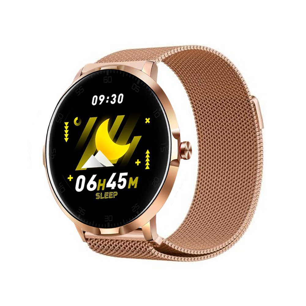 Ceas smartwatch, Twinkler TKY-K16, Auriu, Bratara metelica, Monitorizare ritm cardiac, Pedometru, Notificari, 8 moduri sportive imagine