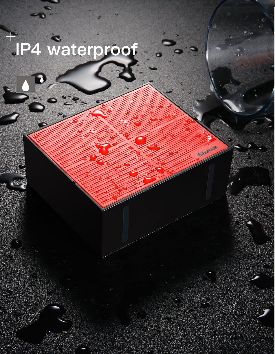 Boxa portabila Baseus NGE05-03, Rosu si albastru, 5W, Bluetooth 4.2, Baterie 1500 mAh, Mufa AUX, Incarcare USB