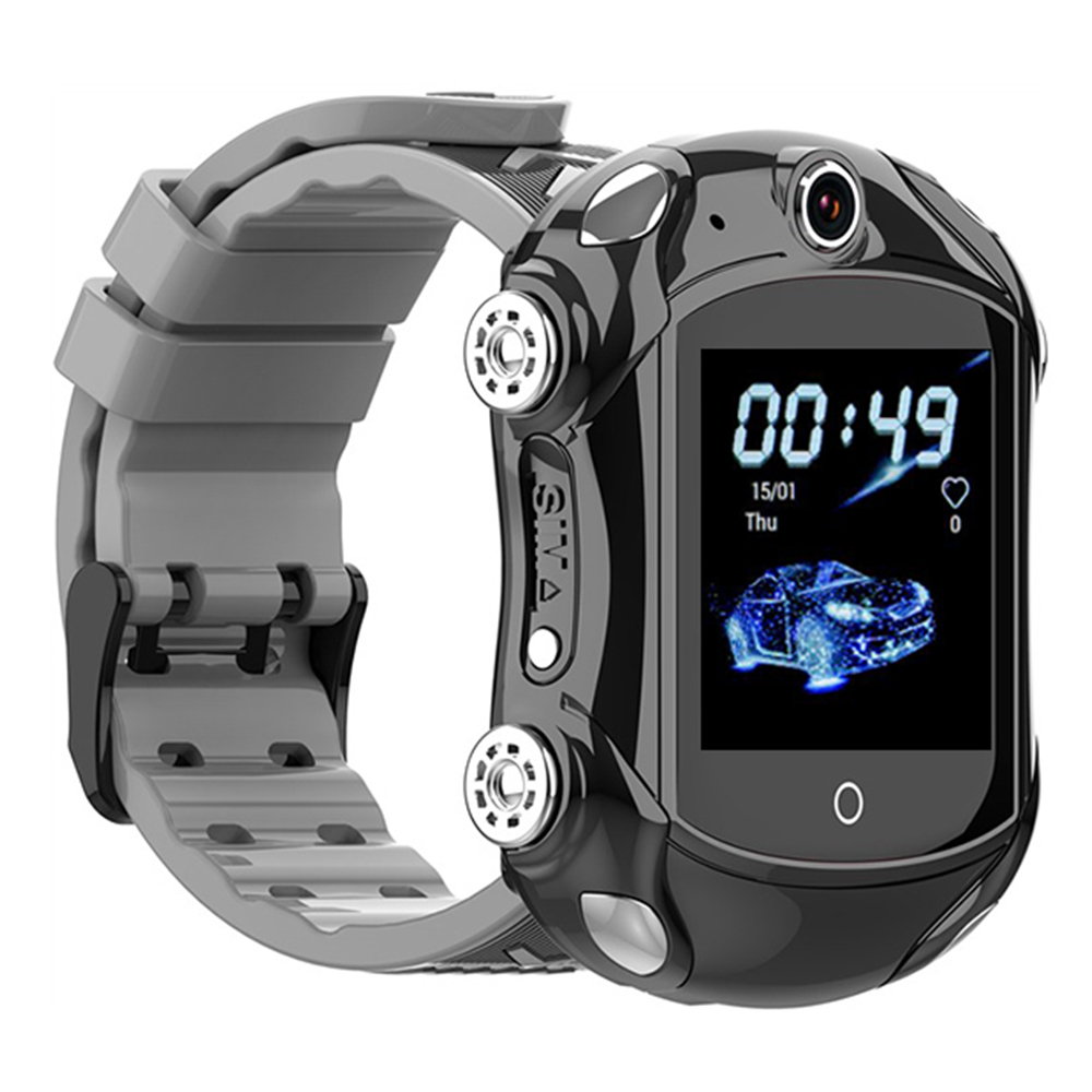 Ceas Smartwatch Pentru Copii, Wonlex KT14, Supercar, Negru, SIM card, 4G, Rezistent la stropi accidentali IP54, Apel video