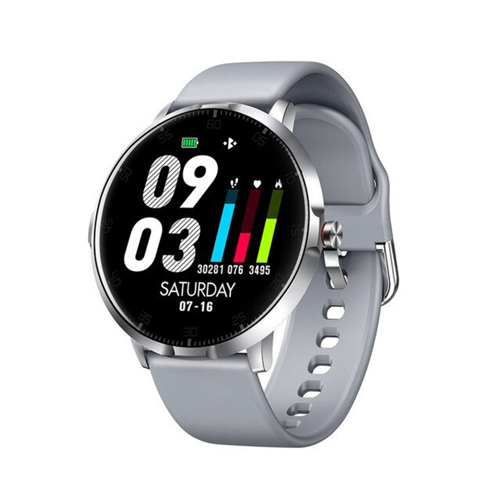 Ceas smartwatch, Twinkler TKY-K16, Gri, Bratara silicon, Monitorizare ritm cardiac, Pedometru, Notificari, 8 moduri sportive imagine