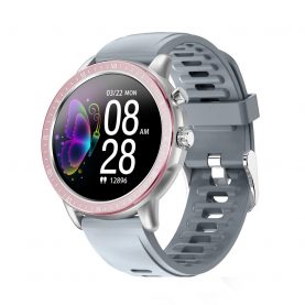 Ceas smartwatch, Twinkler TKY-S02, Gri, Functie masurarea ritmului cardiac, Rezistenta la apa IP54, 23 moduri sportive