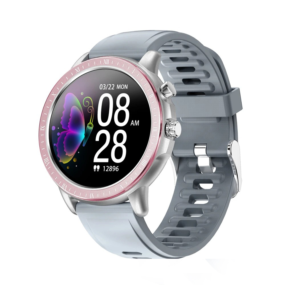 Ceas smartwatch, Twinkler TKY-S02, Gri, Functie masurarea ritmului cardiac, Rezistenta la apa IP54, 23 moduri sportive imagine