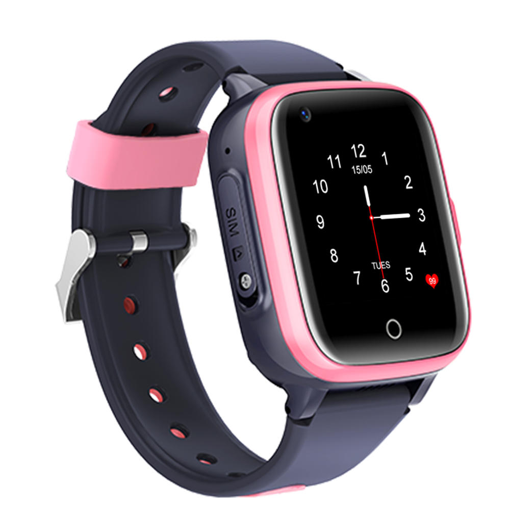 Ceas Smartwatch Pentru Copii Wonlex KT15, cu Functie Telefon, Apel video, Localizare GPS, Camera, Pedometru, SOS, IP54, 4G – Roz, Cartela SIM Cadou