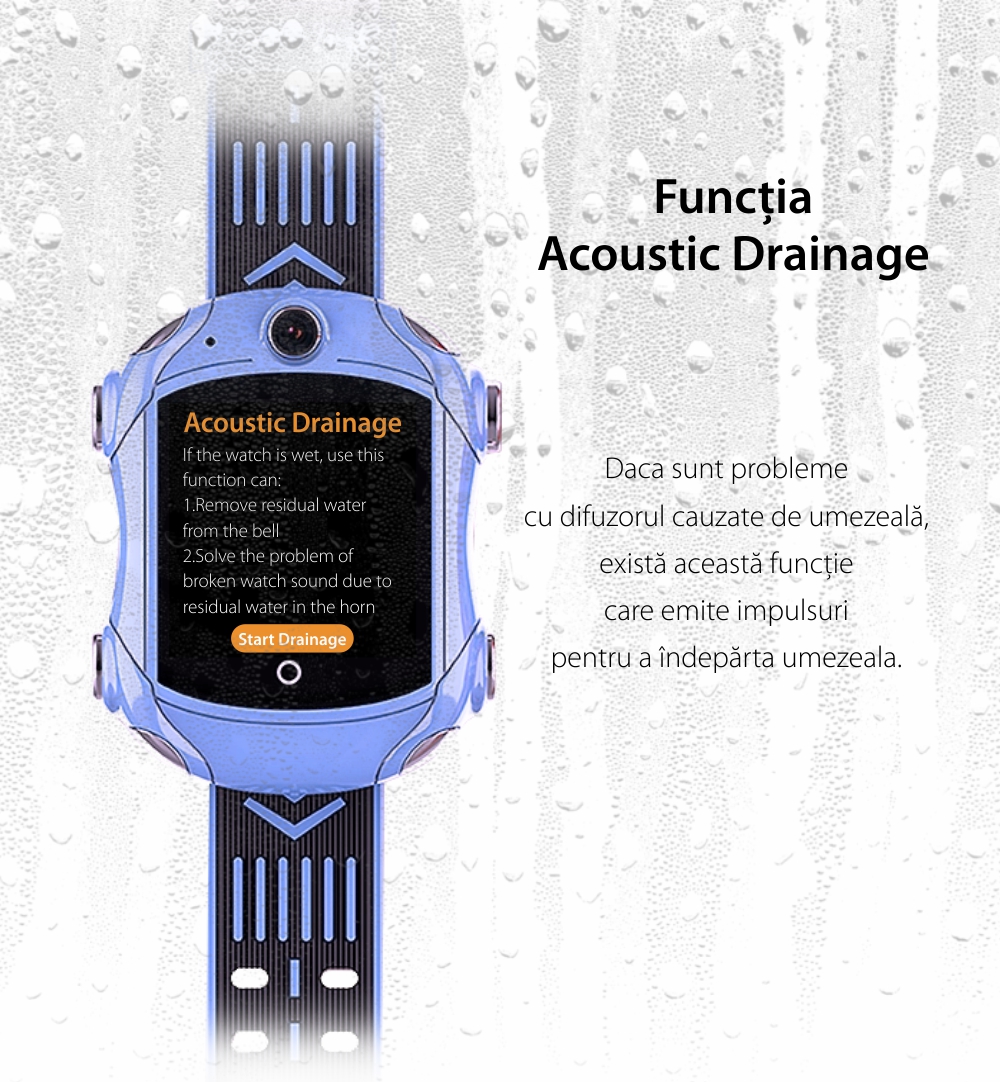Ceas Smartwatch Pentru Copii, Wonlex KT14, Supercar, Albastru, SIM card, 4G, Rezistent la stropi accidentali IP54, Apel video