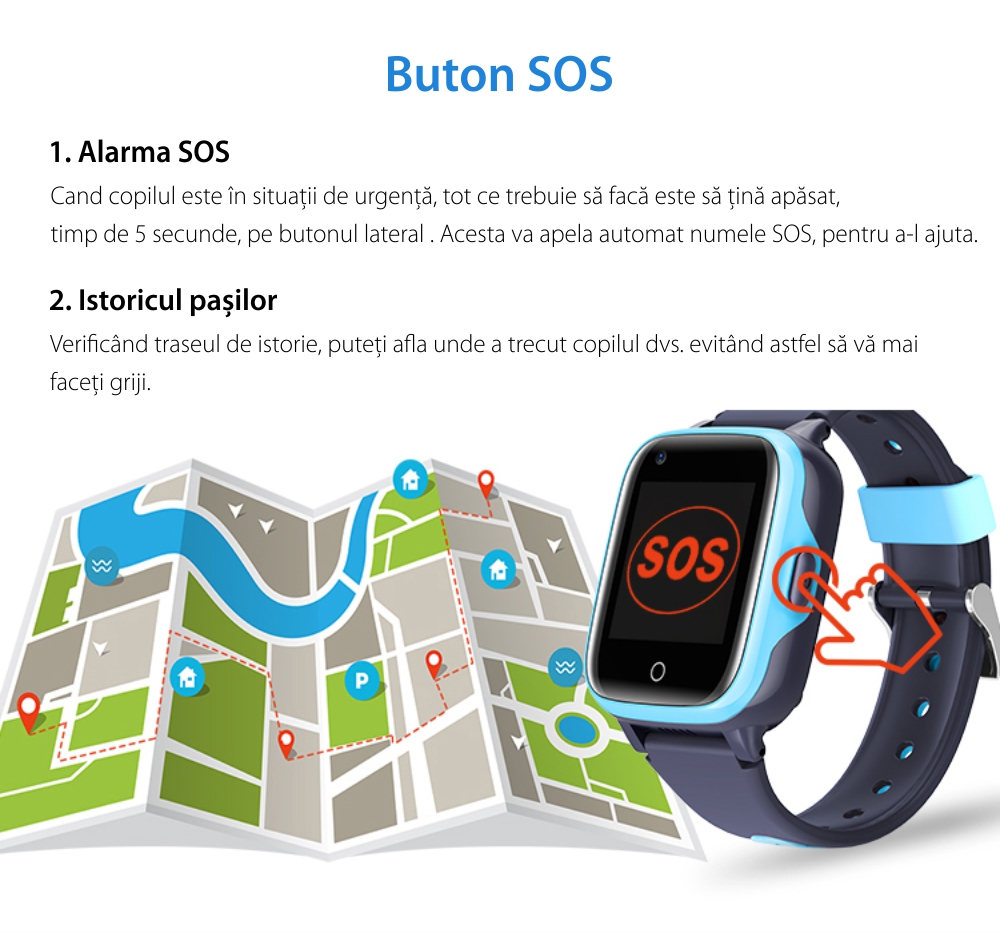 Ceas Smartwatch Pentru Copii  Wonlex KT15, cu Functie Telefon, Apel video, Localizare GPS, Camera, Pedometru, SOS, IP54, 4G – Roz, Cartela SIM Cadou