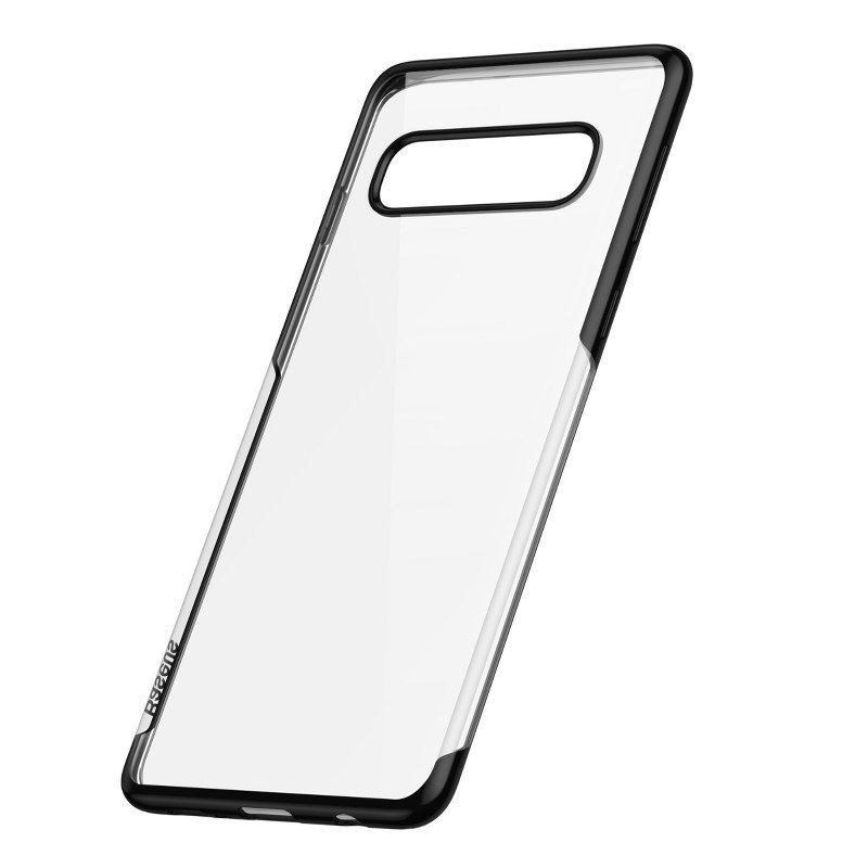 Husa Samsung Galaxy S10, Baseus Shining Case, Transparent / Negru, 6.1 inch BASEUS imagine noua tecomm.ro