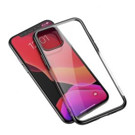 Husa Apple iPhone 11 Pro Max, Baseus Shining Case, 6.5 inch, Transparent / Negru