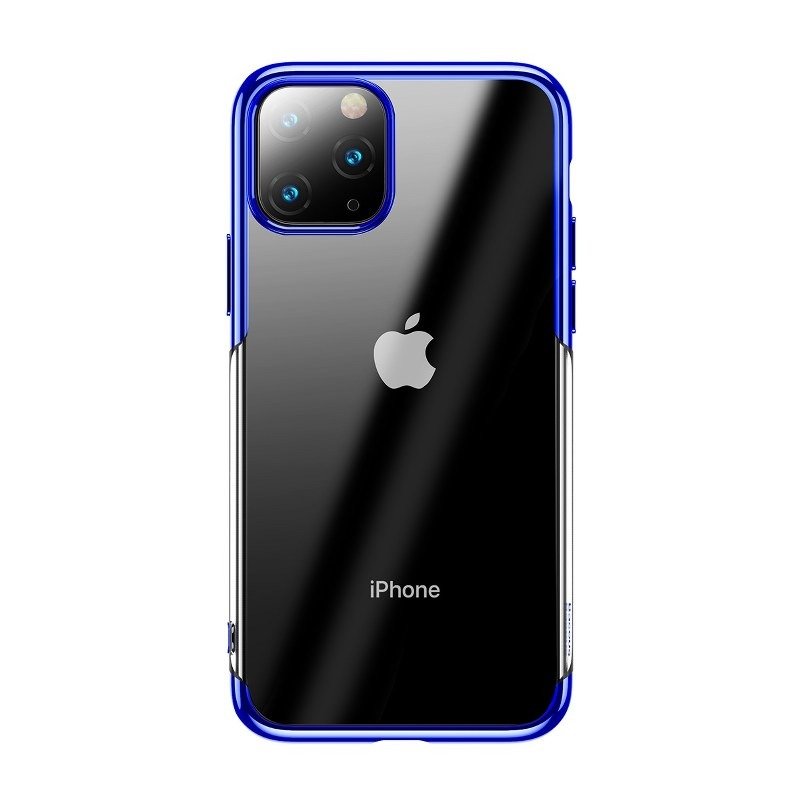 Husa Apple iPhone 11 Pro Max, Baseus Shining Case, 6.5 inch, Transparent / Albastru 6.5 imagine noua idaho.ro