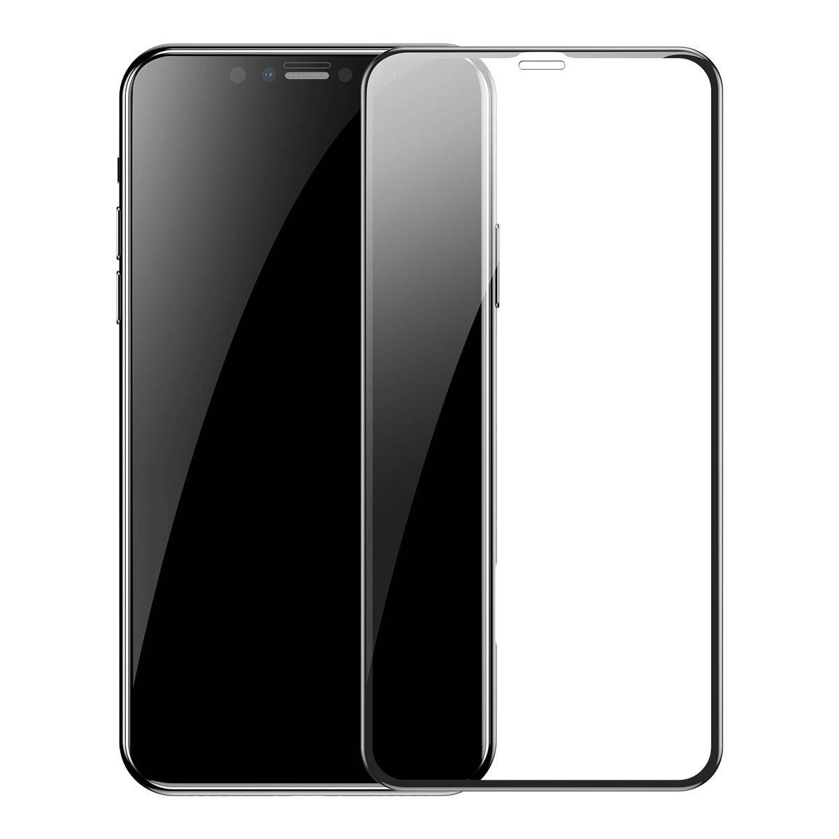 Set 2 folii de sticla pentru protectie ecran, Apple iPhone XS Max / 11 Pro Max, Baseus Tempered Glass, 6.5 inch 6.5 imagine Black Friday 2021