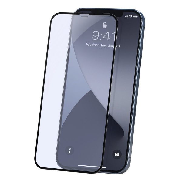 Set 2 folii de sticla securizata pentru iPhone 12 Mini, Margini negre, Grosime 0.23 mm