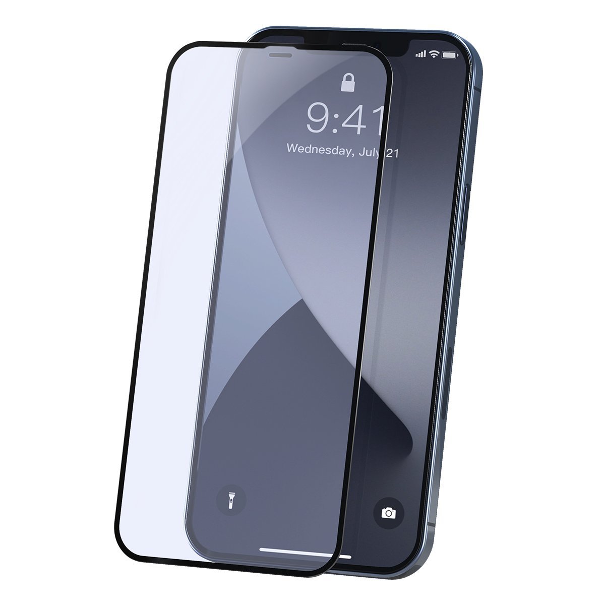 Set 2 folii de sticla securizata pentru iPhone 12 Mini, Margini negre, Grosime 0.23 mm (Negre) imagine noua tecomm.ro