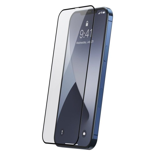 Pachet 2 folii de sticla pentru iPhone 12 Pro Max, Baseus Tempered Glass, Grosime 0.25 mm, Transparent