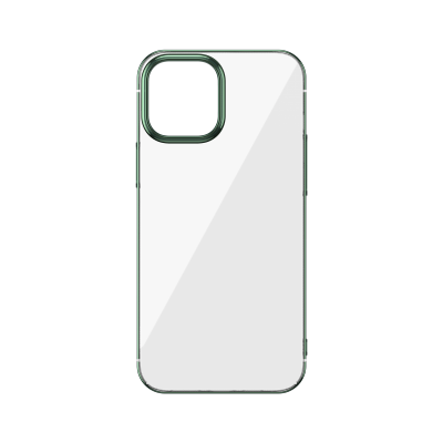 Husa Apple iPhone 12 / 12 Pro, Baseus Glitter, Verde / Transparent, 6.1 inch