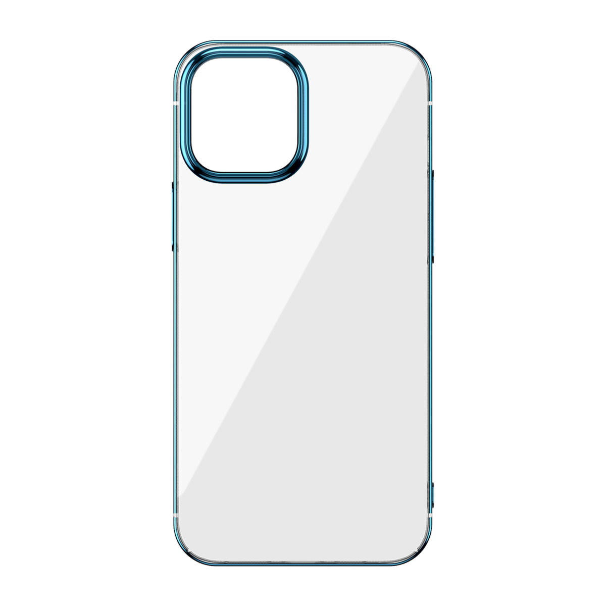 Husa Apple iPhone 12 Pro Max, Baseus Glitter, Transparent / Albastru, 6.7 inch imagine