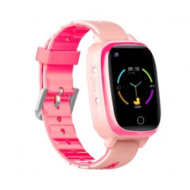 Ceas smartwatch YQT T5S, 4G, Roz,  cu Functie Telefon, Apel video, Localizare GPS, Istoric traseu, Apel de Monitorizare, Camera, Lanterna, Android, 4G, Masurarea temperaturii, Pedometru