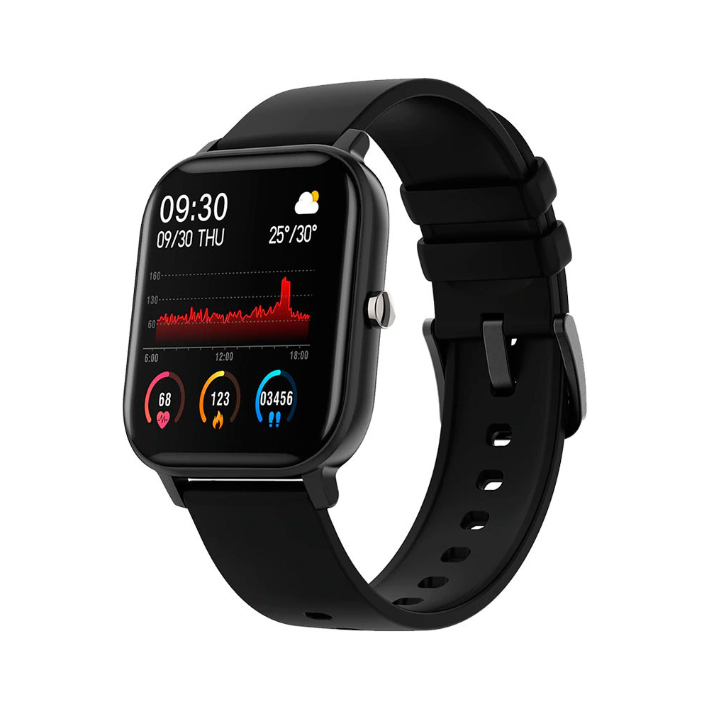 Ceas Smartwatch Twinkler TKY-P8, Negru, Masurare ritm cardiac, Pedometru, Moduri sportive, Memento sedentar adulti imagine noua tecomm.ro