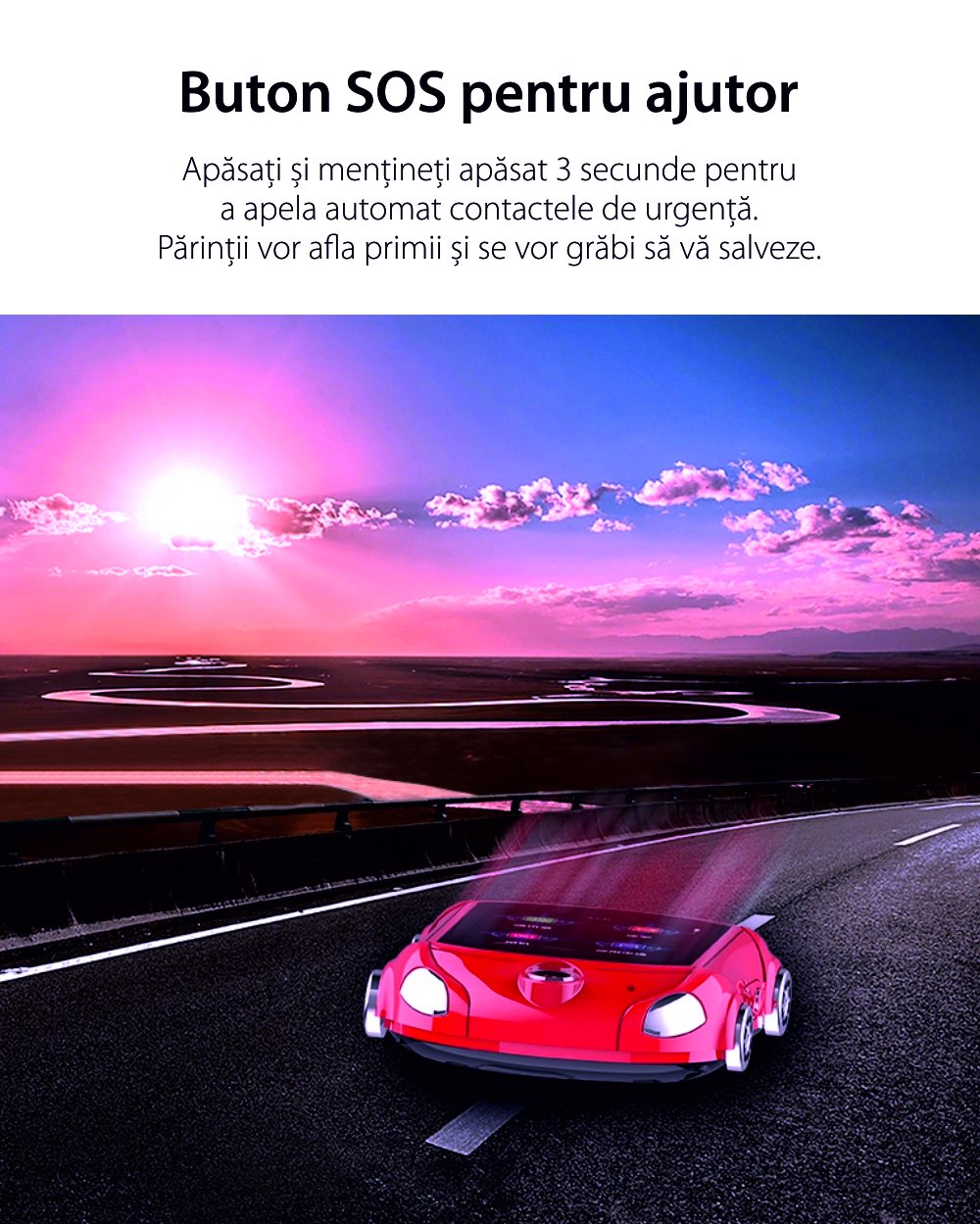 Ceas Smartwatch Pentru Copii, Wonlex KT14, Supercar, Albastru, SIM card, 4G, Rezistent la stropi accidentali IP54, Apel video