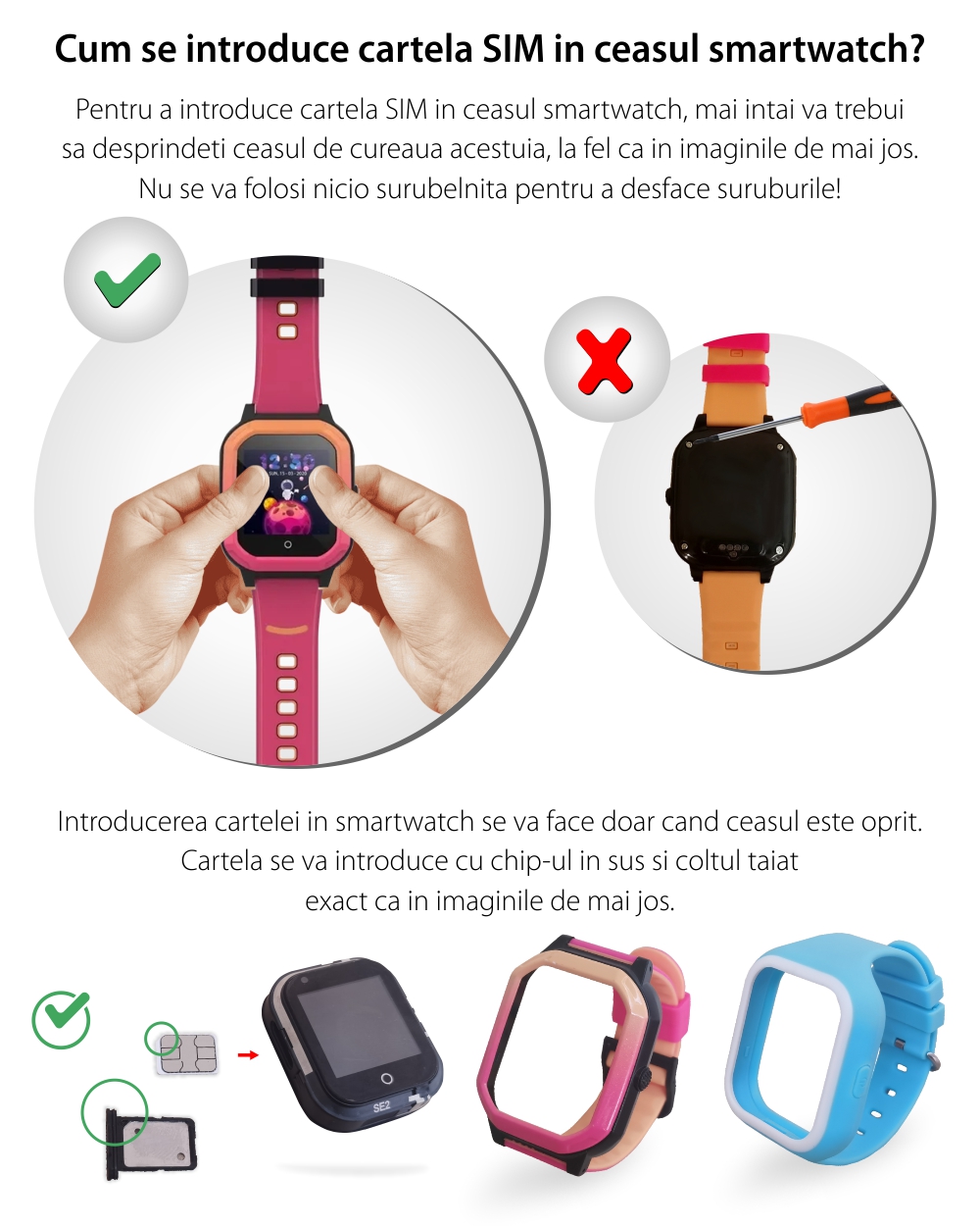 Ceas Smartwatch Pentru Copii, Wonlex KT21, Roz, SIM card, 4G,  Apel video