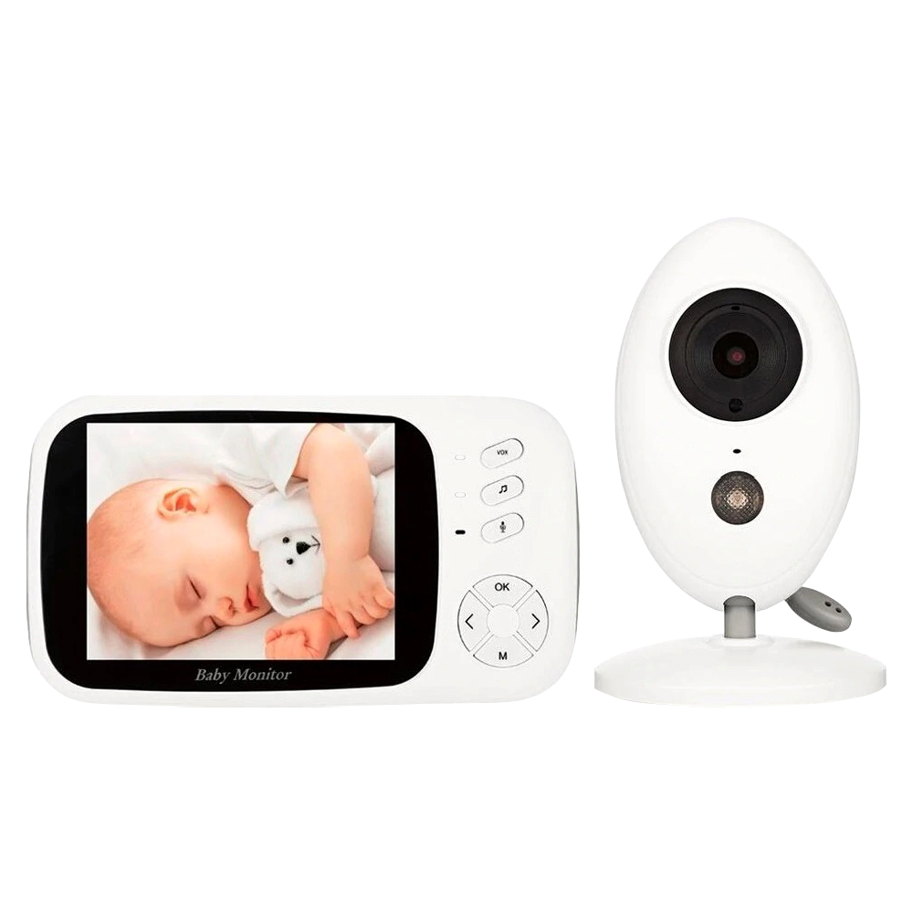 Baby Monitor BS-808, 3.5 inch, Comunicare bidirectionala, Temperatura, Vedere nocturna, Cantece de leagan imagine