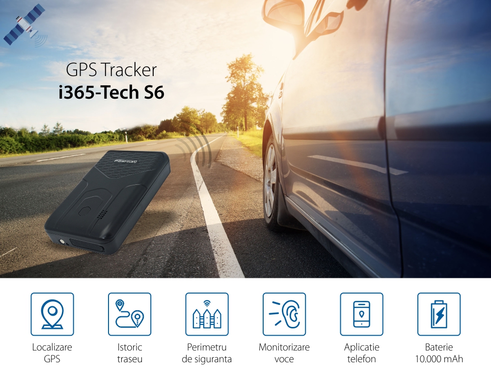 GPS Tracker i365-Tech S6 cu Functie Localizare GPS, Istoric traseu, Monitorizare voce, Perimetru siguranta