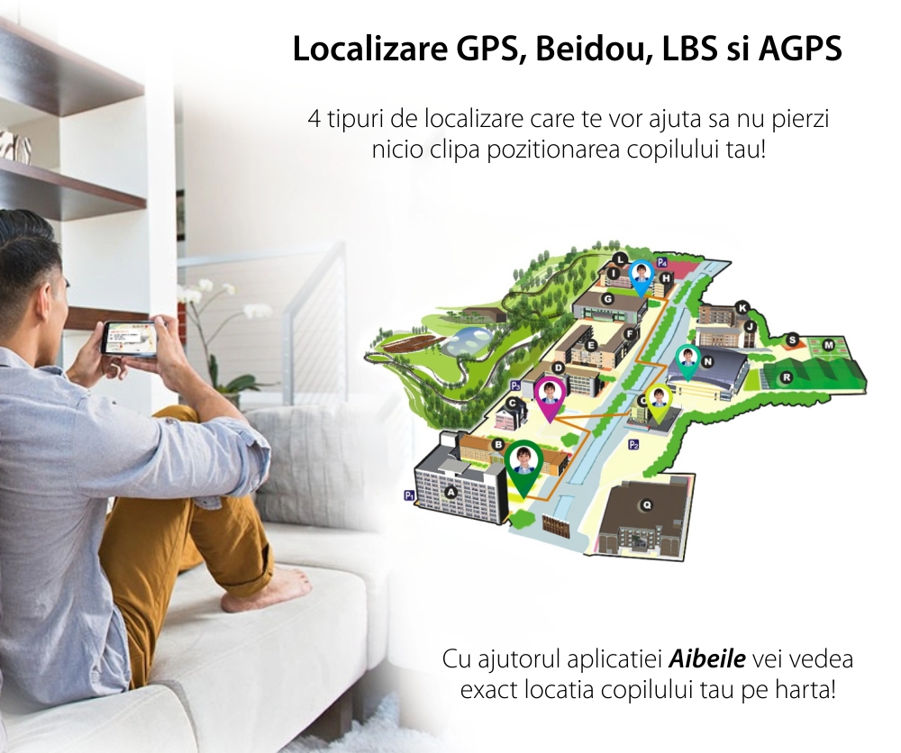 Mini GPS Tracker i365-Tech A18, Alb, Functie Localizare GPS, Istoric traseu, Apel SOS, Perimetru siguranta