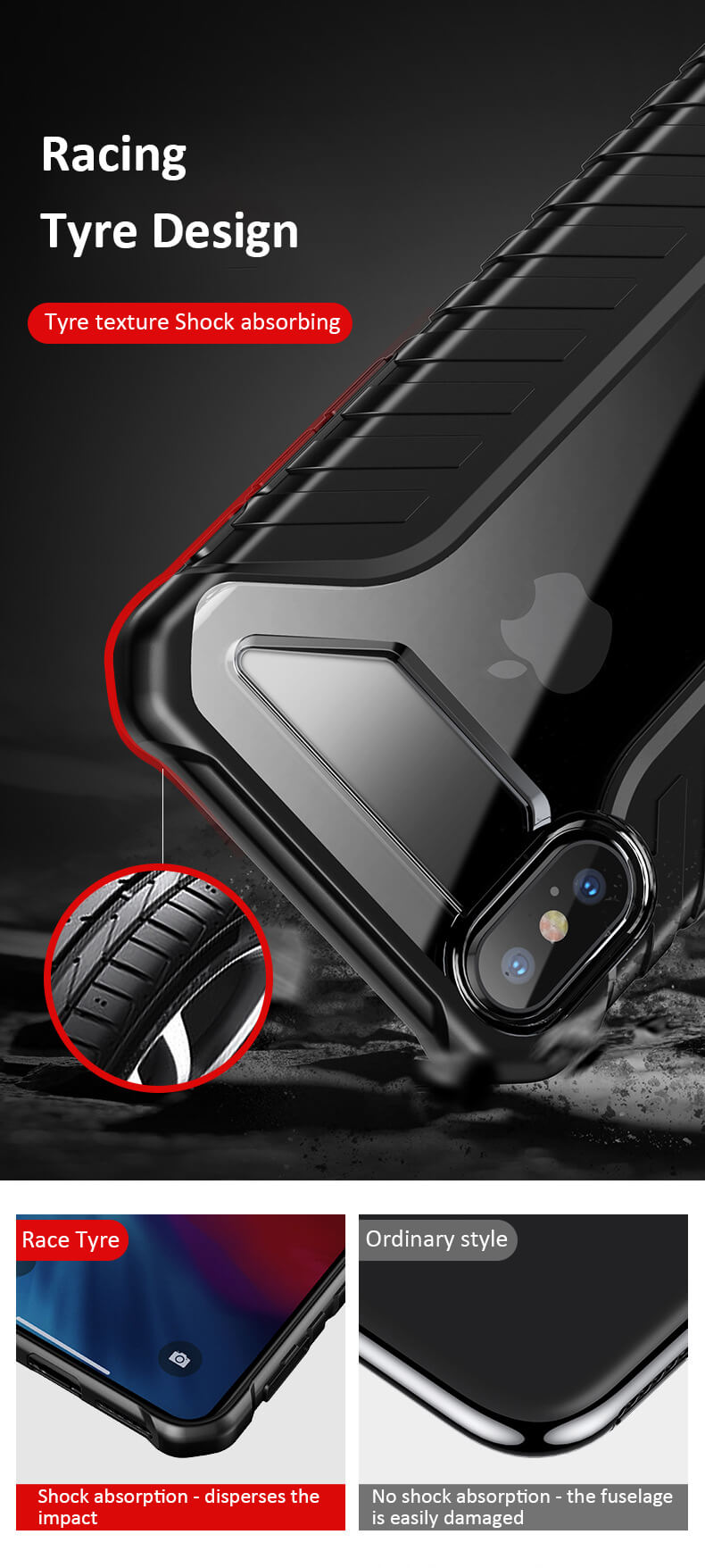 Husa pentru Apple iPhone XS Max, Baseus Michelin Case, Gri, 6.5 inch