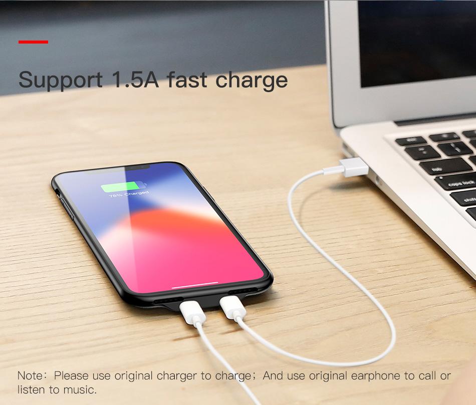 Husa pentru Apple iPhone X cu Splitter Lightning, Baseus Audio Case, Rosu