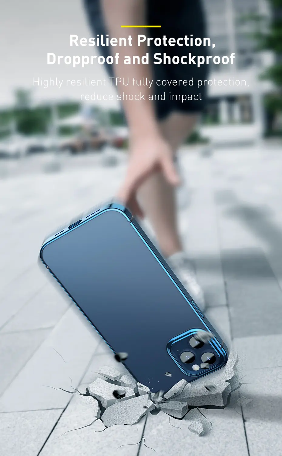 Husa Apple iPhone 12 / 12 Pro, Baseus Shining Case, Trasparent / Silver, 6.1 inch