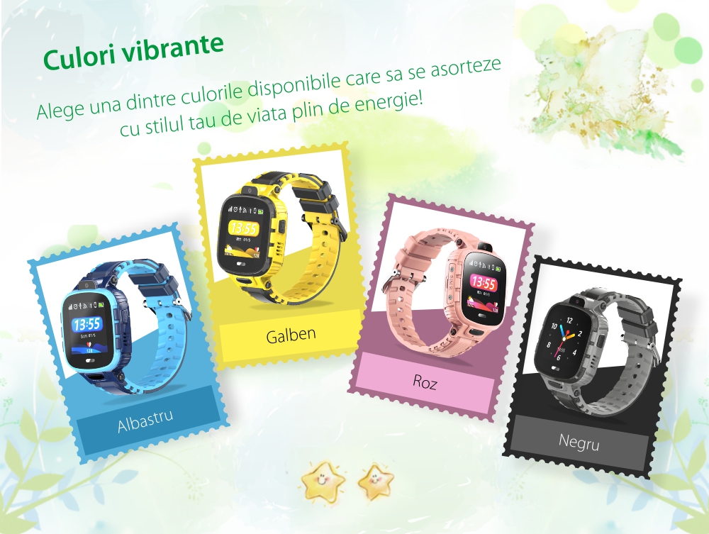 Ceas SmartWatch Pentru Copii Motto TD26, Negru cu Localizare GPS, Protectie IP54, Apel de urgenta, Chat / voce, Istoric traseu, Pedometru