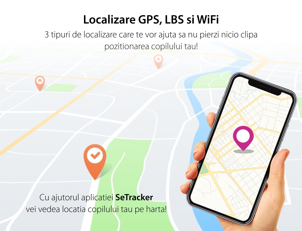 Ceas SmartWatch Pentru Copii Motto TD26, Roz cu Localizare GPS, Protectie IP54, Apel de urgenta, Chat / voce, Istoric traseu, Pedometru