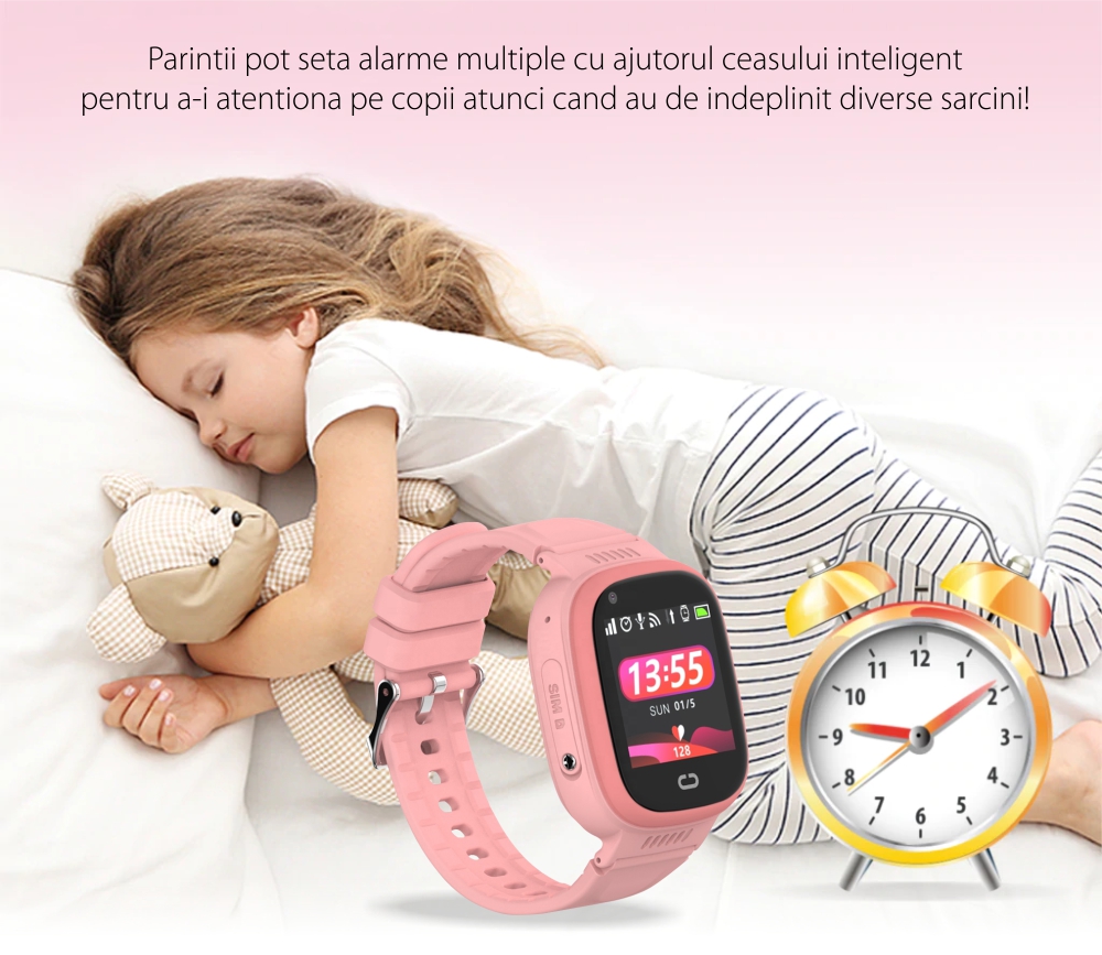 Ceas SmartWatch Pentru Copii Motto LT08, Bluemarin, cu Localizare GPS, Camera Foto, Geofence, Istoric, Pedometru, Alarma