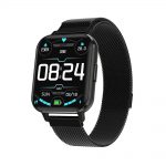 Ceas smartwatch Twinkler TKY-DTX, Bratara metal, Negru cu ECG, Tensiune arteriala, ritm cardiac, oxigen din sange, interfete schimbabile, memento sedentar, Monitorizarea calitatii somnului