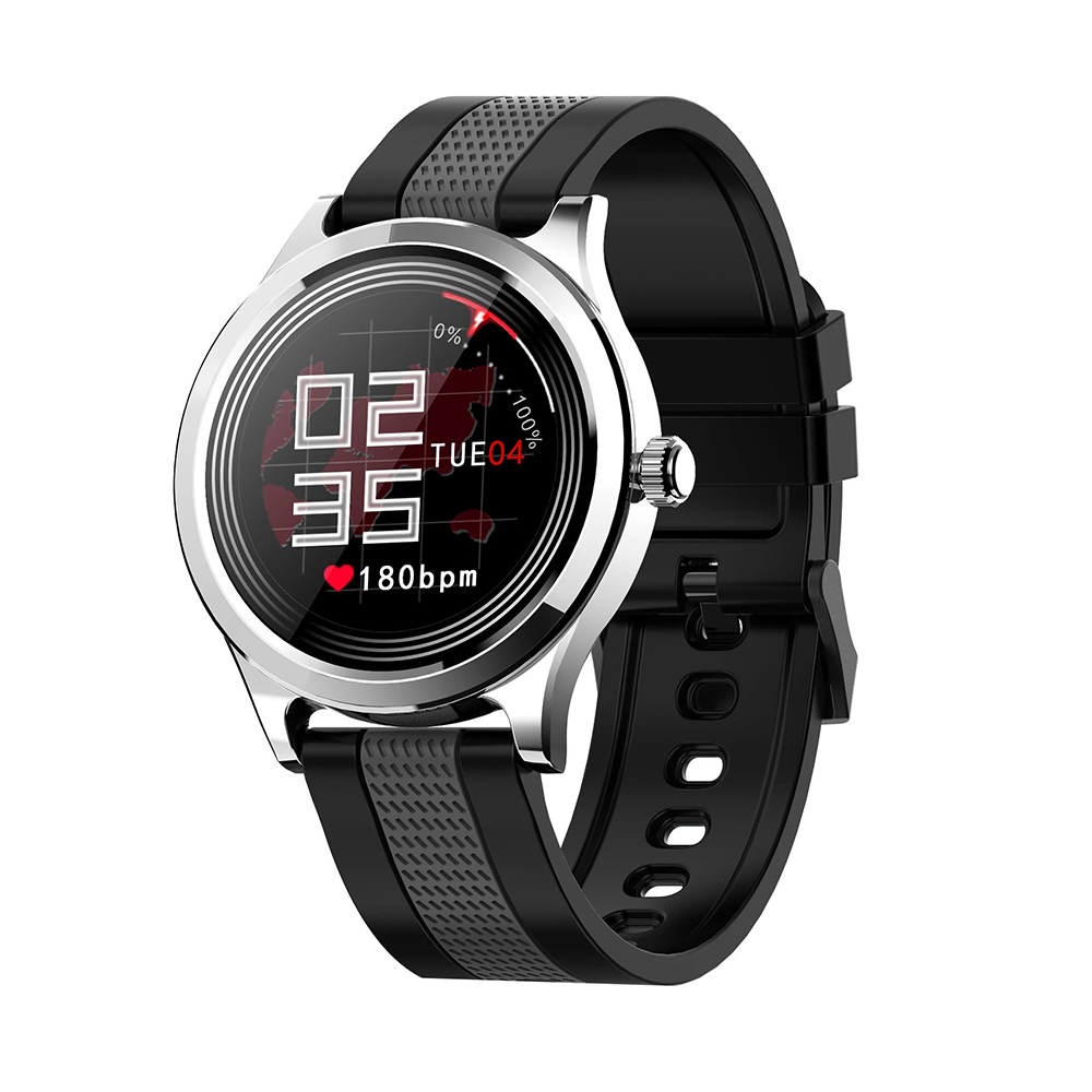 Ceas smartwatch Twinkler TKY-E6, Carcasa argintie, Bratara Negru / Gri, cu Monitorizare tensiune, Ritm cardiac, Oxigen, Cadran custom, Monitorizarea somn, Pedometru, Moduri sportive Adulti imagine noua idaho.ro