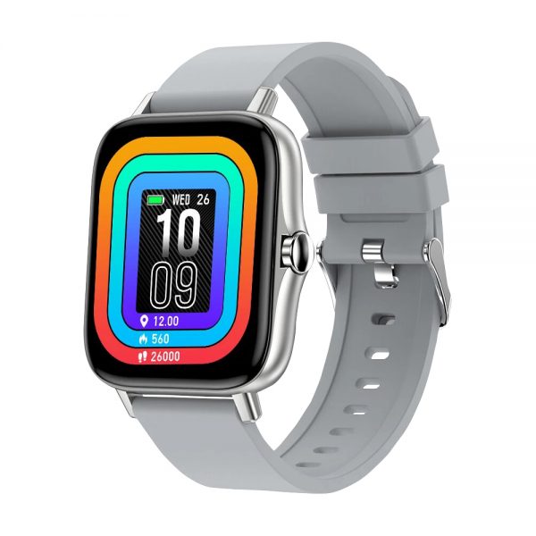 Ceas smartwatch Twinkler TKY-T42, Gri cu Functie de Alarma, Pedometru, Monitorizare Somn, Notificari mesaje, Notificari apeluri, Remote camera, Notificari aplicatii, Teme multiple