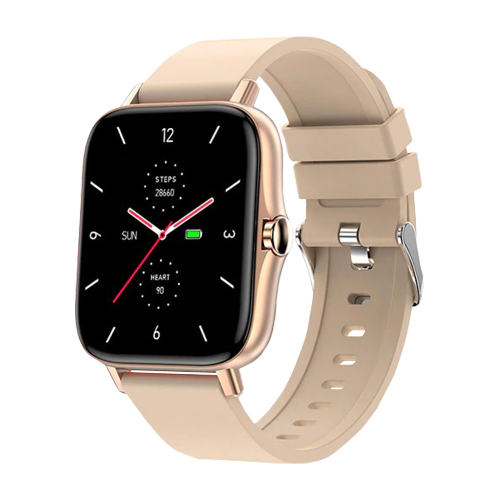 Ceas smartwatch Twinkler TKY-T42, Auriu cu Functie de Alarma, Pedometru, Monitorizare Somn, Notificari mesaje, Notificari apeluri, Remote camera, Notificari aplicatii, Teme multiple adulti imagine noua tecomm.ro