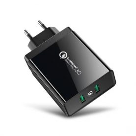 Incarcator universal Ugreen, Negru, 2 Porturi USB, Quick Charge 3.0, Putere totala 36 W