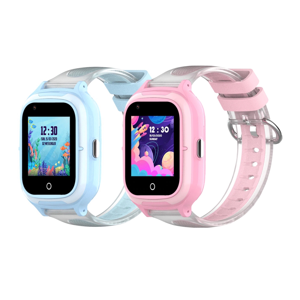 Pachet Promotional 2 Smartwatch-uri Pentru Copii, Wonlex KT23, Albastru si Roz, Nano SIM, 4G, Pedometru, Localizare GPS, Microfon, Monitorizare & SOS