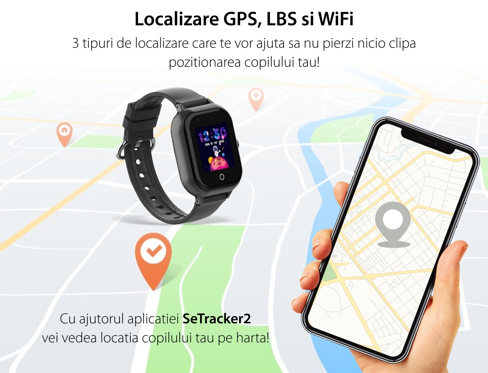 Pachet Promotional 2 Smartwatch-uri Pentru Copii, Wonlex KT24, Albastru si Roz, Nano SIM, 4G, Pedometru, Monitorizare, Camera, Contacte, Apel SOS