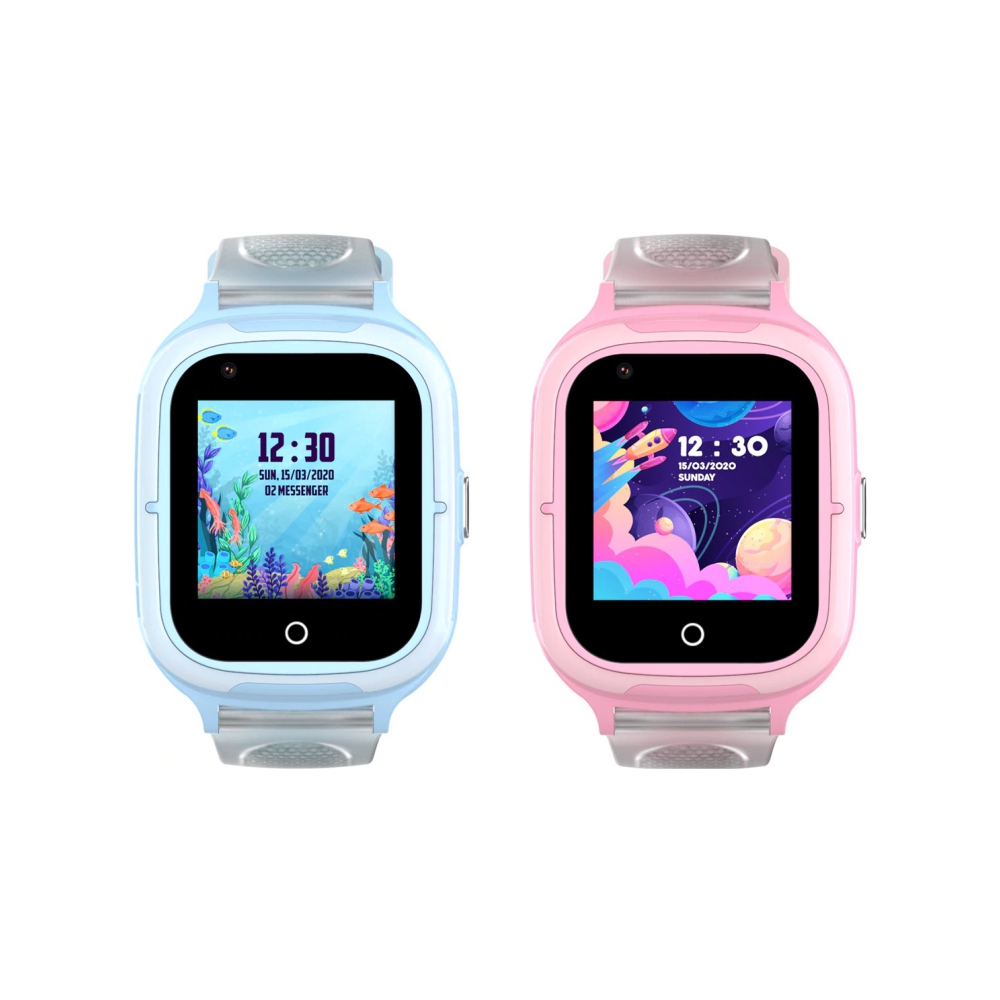 Pachet Promotional 2 Smartwatch-uri Pentru Copii, Wonlex KT23, Albastru si Roz, Nano SIM, 4G, Pedometru, Localizare GPS, Microfon, Monitorizare & SOS (Roz) imagine noua tecomm.ro