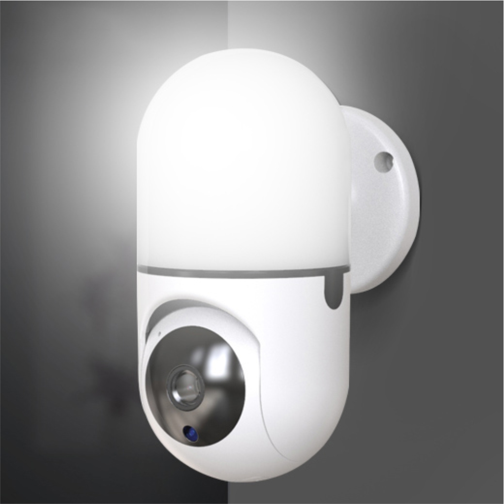 Video Baby Monitor Little Wall Light Q100, Alb, Rotire 360°, Monitorizare in aplicatie, Comunicare bidirectionala, Lampa de veghe, Vedere nocturna