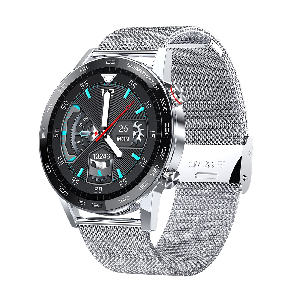 Ceas Smartwatch TKY-L16, Argintiu, Functii monitorizare sanatate, Moduri sportive, Pedometru, Calorii, Cronometru, Notificari