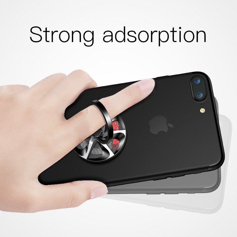 Suport inel magnetic Baseus pentru telefon / tableta, Negru, Lipire adeziva, Rezistent la apa