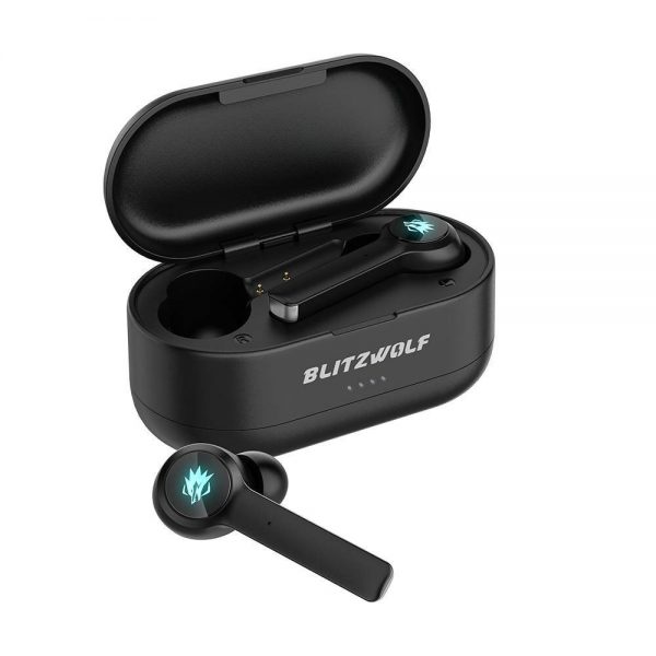 Casti in-Ear Blitzwolf BW-FLB2, Negru, Sonorizare 7.1, Charging box 100 mAh, Conexiune Bluetooth 5.0