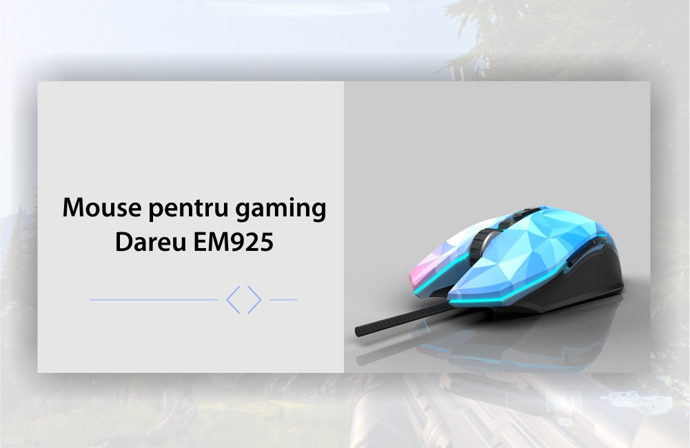 Mouse Gaming Dareu EM925 Pro, Sensibilitate 12000 DPI, Conexiune USB, Cablu 1.8 m